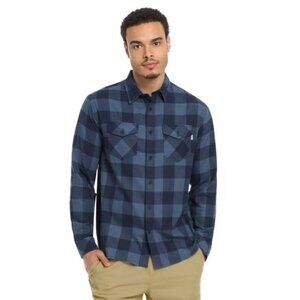 Hurley Mens Size Medium Fade Plaid Long Sleeve Flannel Shirt Diffused Blue NEW